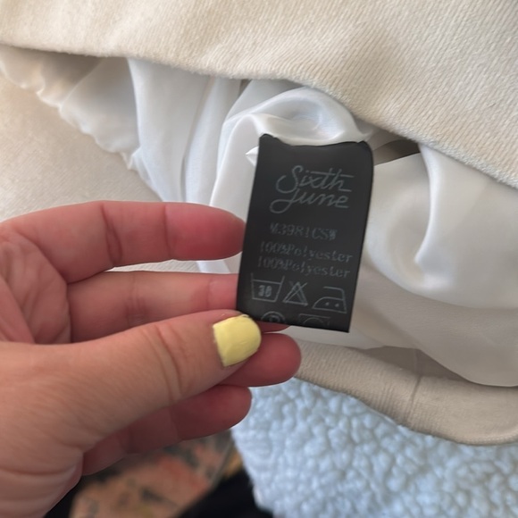 Men's Sixth June Reflective Off-White Sherpa Half Zip Hoodie Sweater Size Medium - Picture 8 of 8